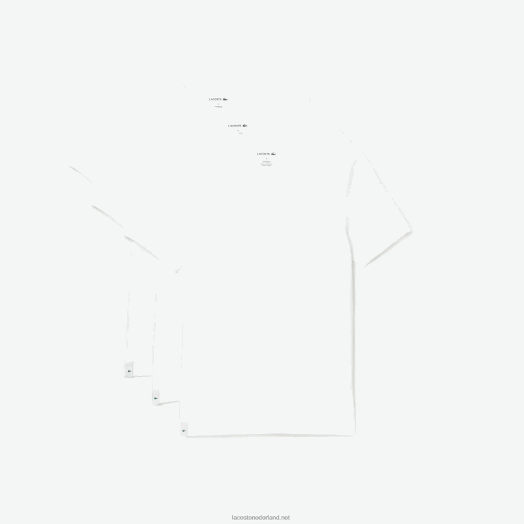 Lacoste 3-pack effen T-shirts 0828H1345 wit 001 Heren