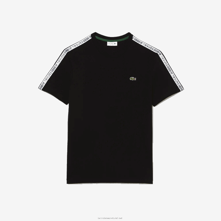 Lacoste Regular-fit T-shirt met logostrepen 0828H45 zwart 031 Heren