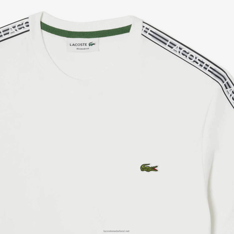 Lacoste Regular-fit T-shirt met logostrepen 0828H46 wit 001 Heren
