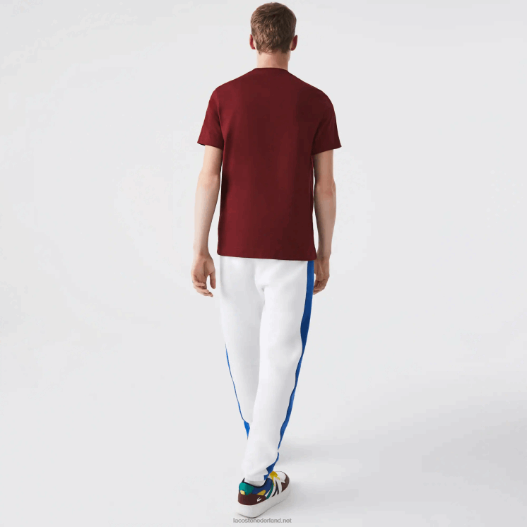 Lacoste Regular fit katoenen T-shirt met contrasterende letters 0828H566 bordeaux zs1 Heren