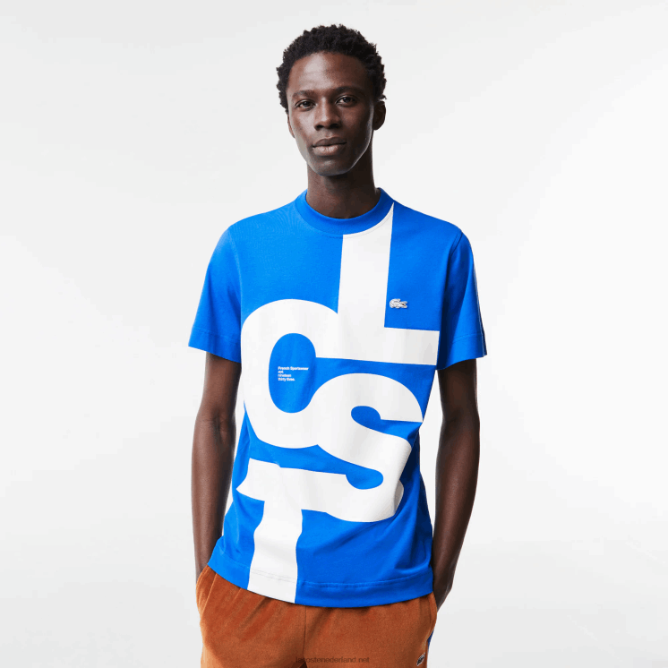 Lacoste Regular fit katoenen T-shirt met contrasterende letters 0828H568 blauw k1q Heren