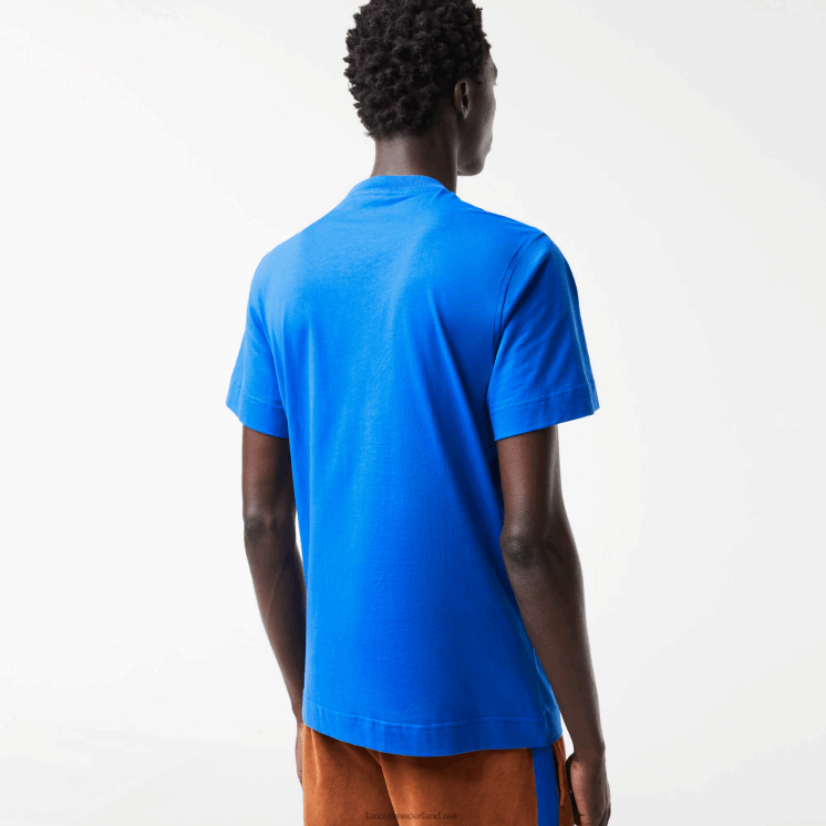 Lacoste Regular fit katoenen T-shirt met contrasterende letters 0828H568 blauw k1q Heren