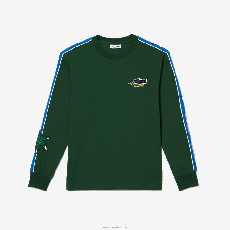 Lacoste T-shirt met merkband 0828H720 groen 132 Heren
