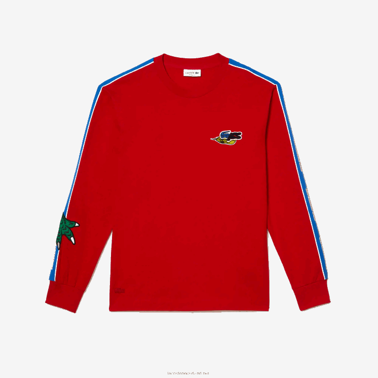 Lacoste T-shirt met merkband 0828H721 rood 240 Heren