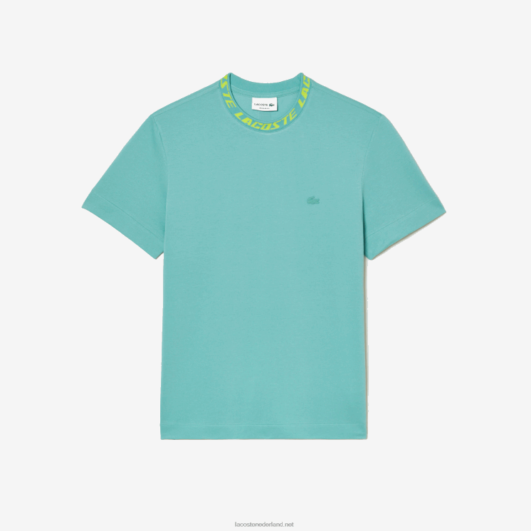 Lacoste T-shirt met normale pasvorm en merkkraag 0828H208 groen 3a4 Heren