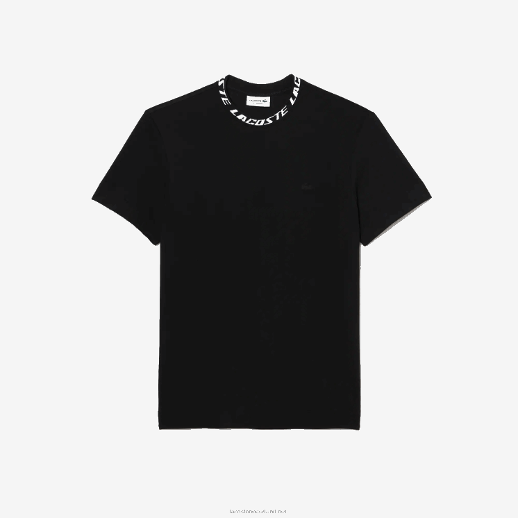 Lacoste T-shirt met normale pasvorm en merkkraag 0828H209 zwart 031 Heren