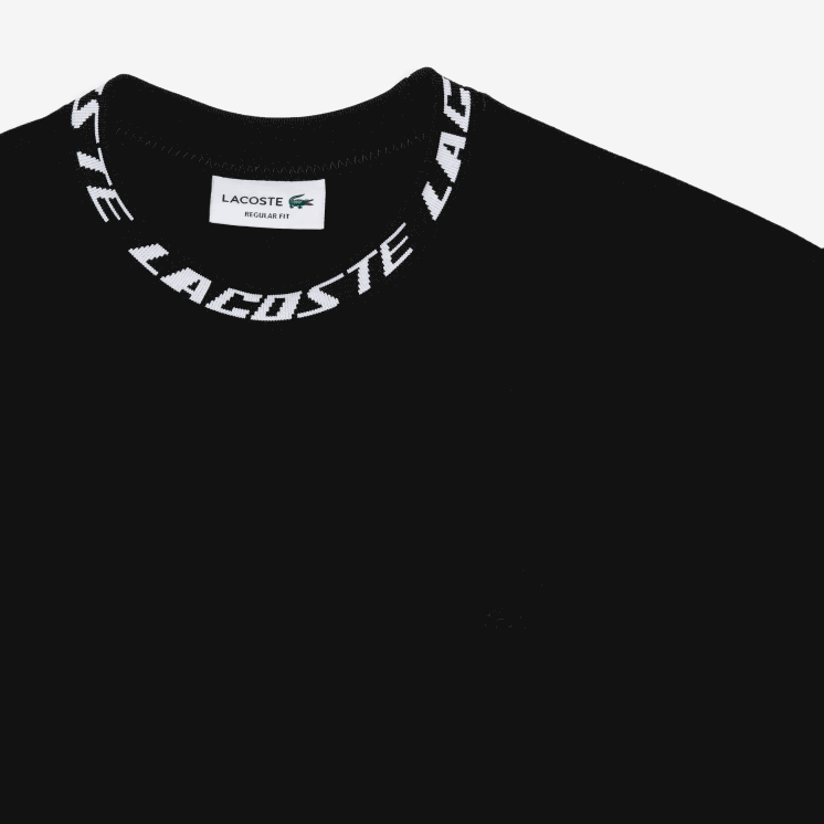 Lacoste T-shirt met normale pasvorm en merkkraag 0828H209 zwart 031 Heren