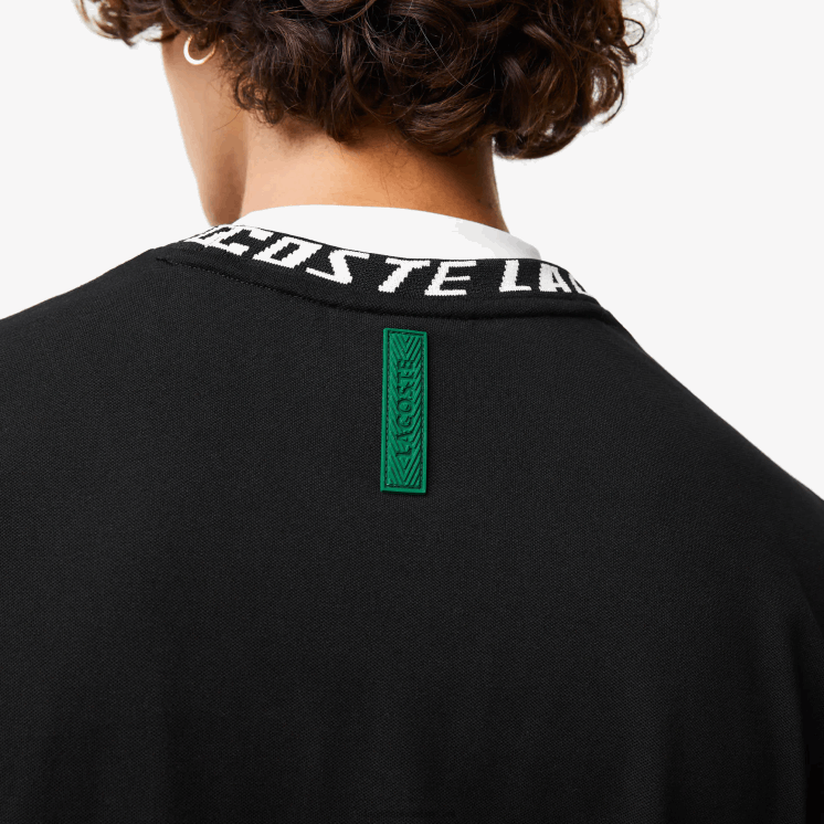 Lacoste T-shirt met normale pasvorm en merkkraag 0828H209 zwart 031 Heren