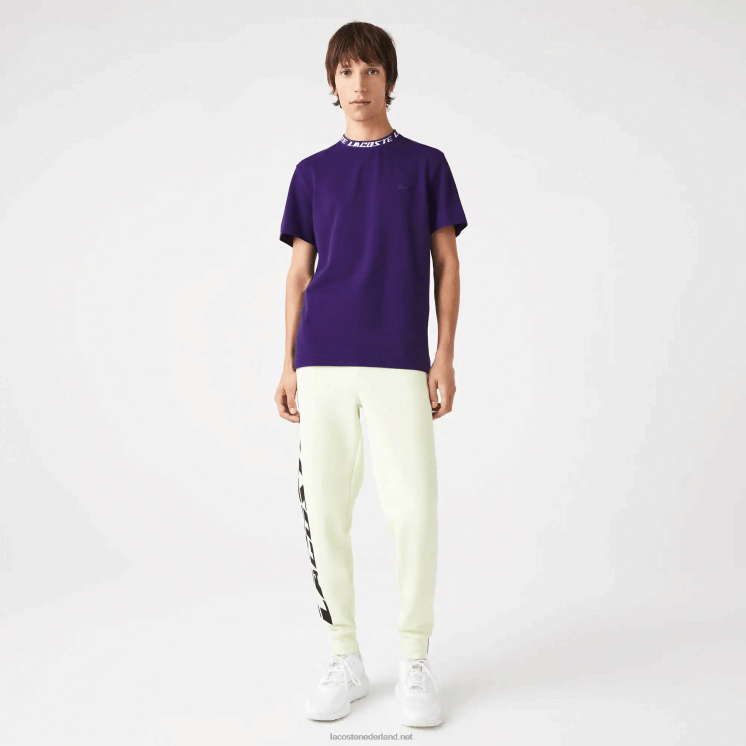 Lacoste T-shirt met normale pasvorm en merkkraag 0828H210 paarse pfn Heren