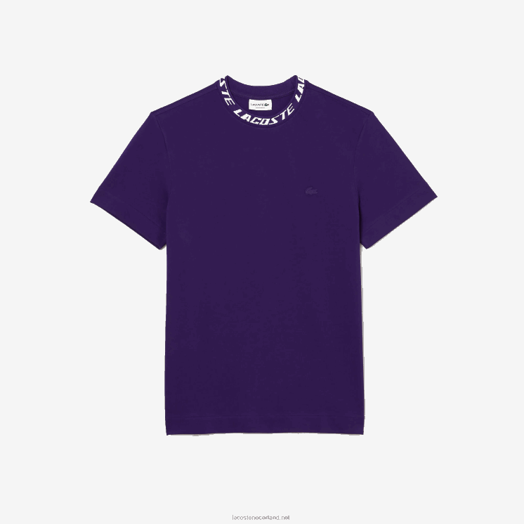 Lacoste T-shirt met normale pasvorm en merkkraag 0828H210 paarse pfn Heren