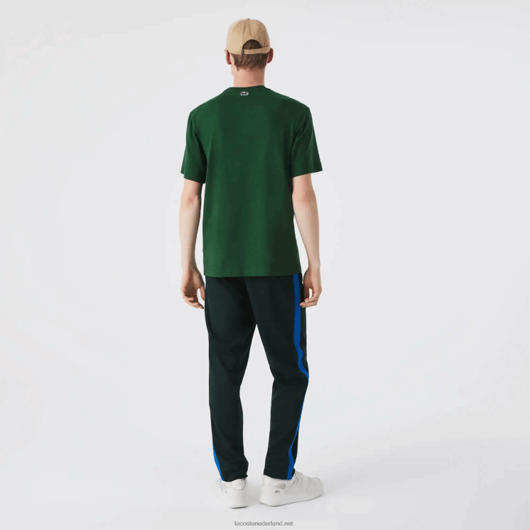 Lacoste T-shirt met normale pasvorm en monogramprint 0828H577 groen 132 Heren
