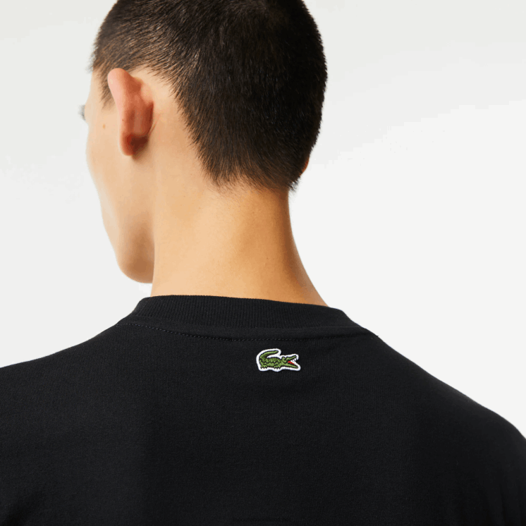 Lacoste T-shirt met normale pasvorm en monogramprint 0828H578 zwart 031 Heren