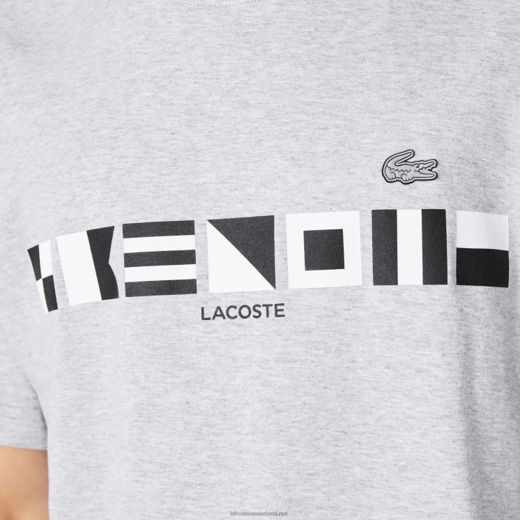 Lacoste T-shirt met relaxte pasvorm 0828H660 grijze chine ca Heren