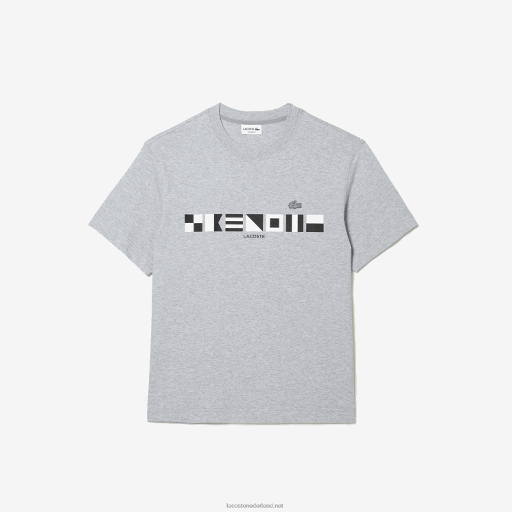 Lacoste T-shirt met relaxte pasvorm 0828H660 grijze chine ca Heren