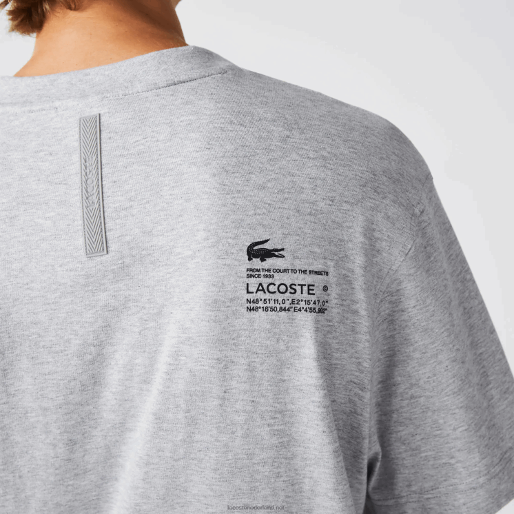 Lacoste T-shirt met relaxte pasvorm 0828H660 grijze chine ca Heren