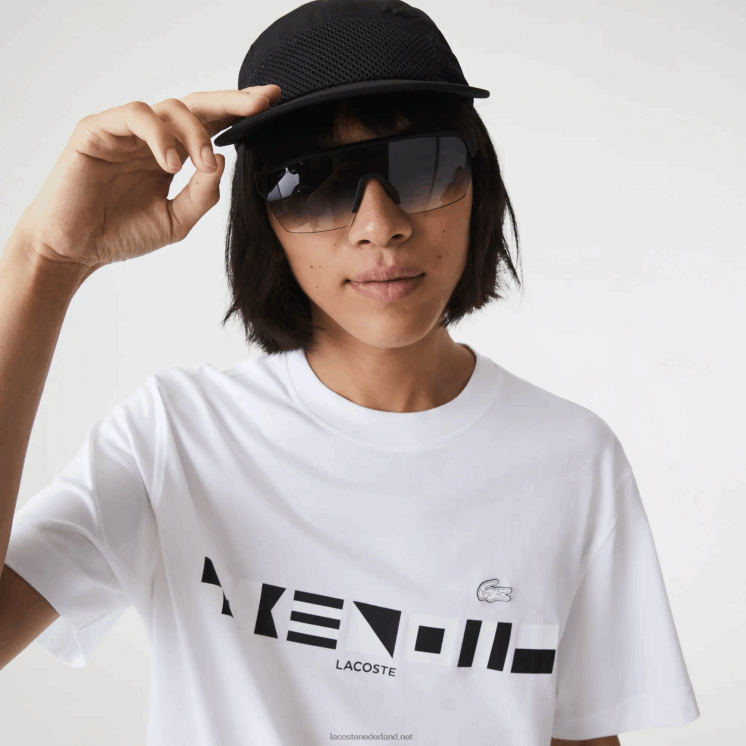 Lacoste T-shirt met relaxte pasvorm 0828H661 wit 001 Heren
