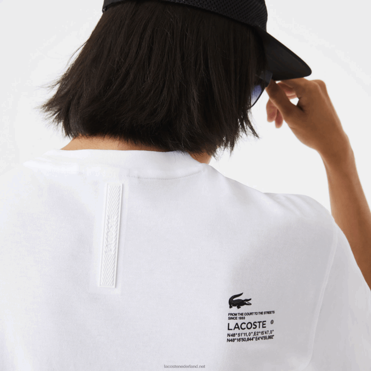 Lacoste T-shirt met relaxte pasvorm 0828H661 wit 001 Heren