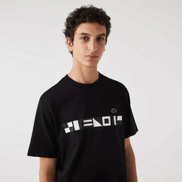 Lacoste T-shirt met relaxte pasvorm 0828H662 zwart 031 Heren