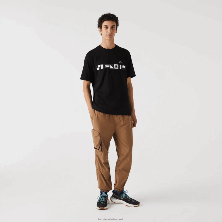 Lacoste T-shirt met relaxte pasvorm 0828H662 zwart 031 Heren