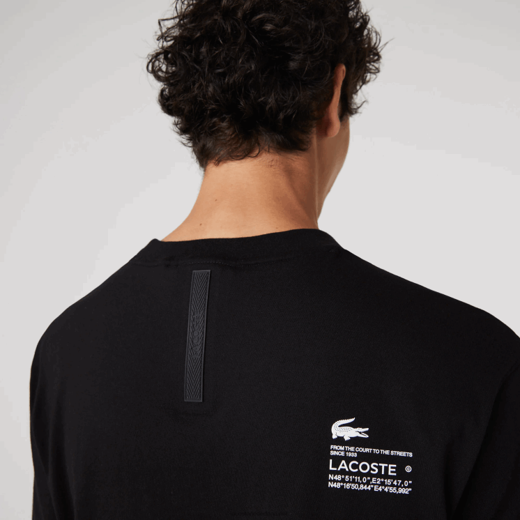 Lacoste T-shirt met relaxte pasvorm 0828H662 zwart 031 Heren