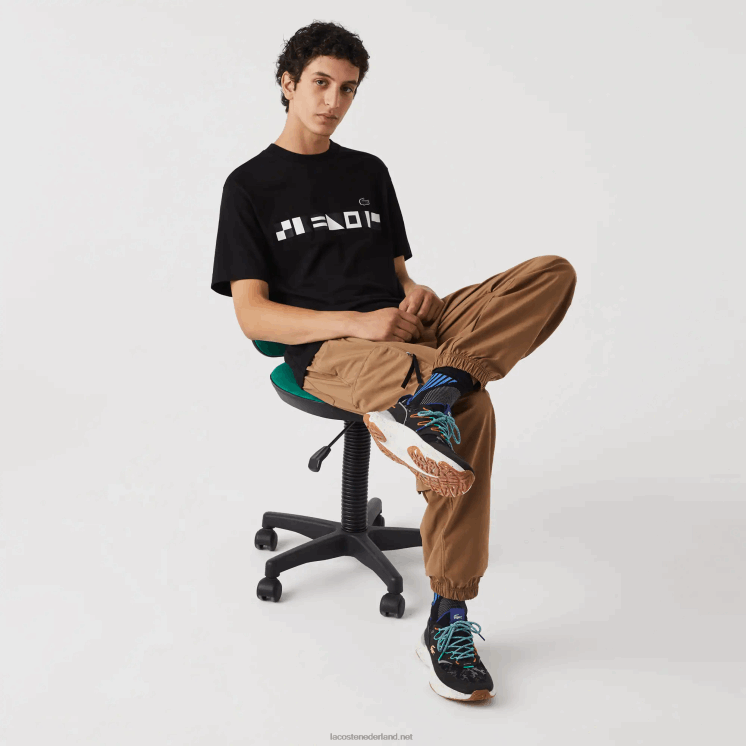 Lacoste T-shirt met relaxte pasvorm 0828H662 zwart 031 Heren