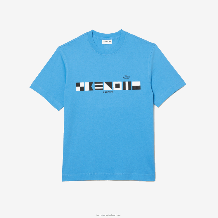 Lacoste T-shirt met relaxte pasvorm 0828H663 blauw 4xa Heren
