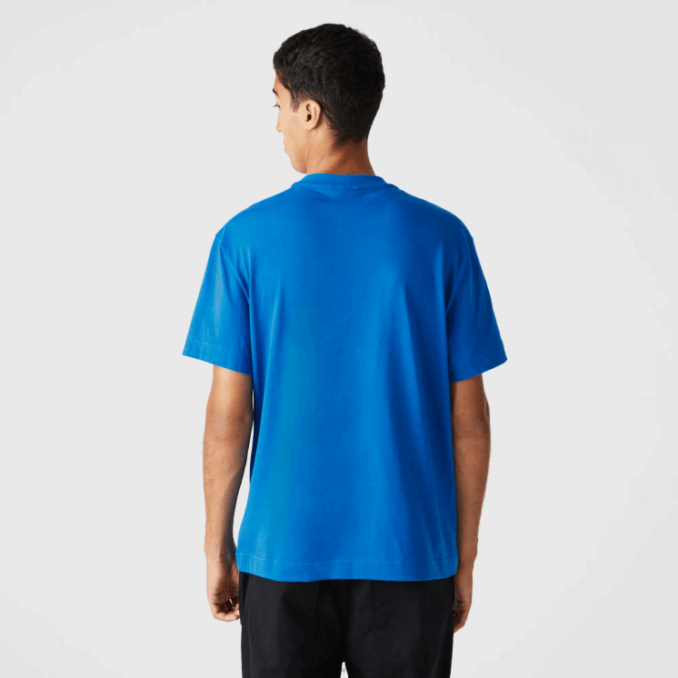 Lacoste T-shirt met relaxte pasvorm van krokodillenleer 0828H700 blauw k1q Heren