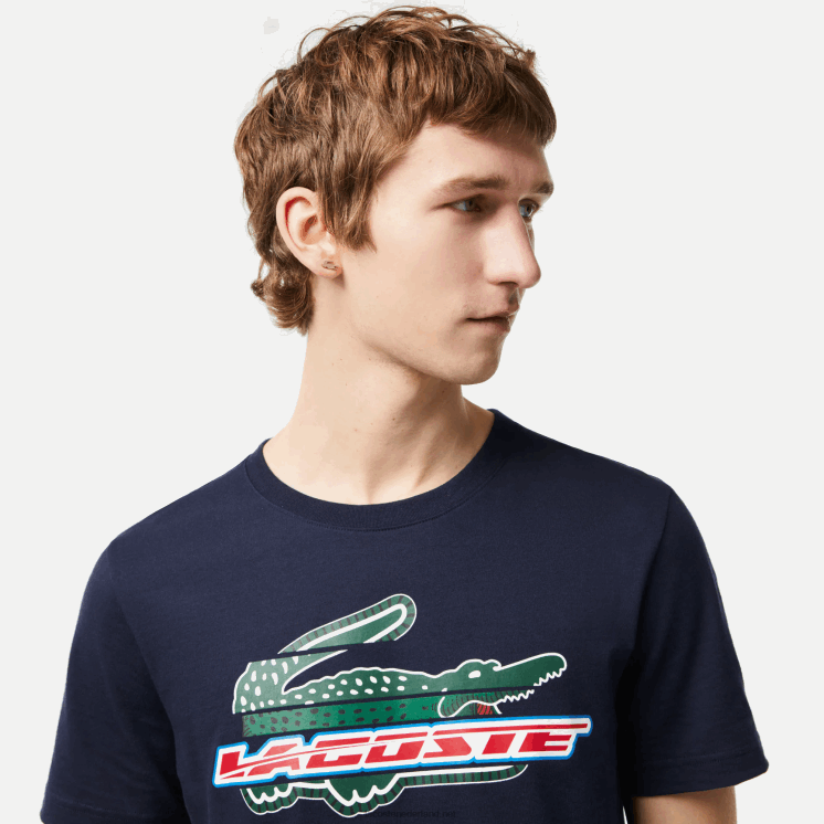 Lacoste T-shirt van biologisch katoen met normale pasvorm 0828H142 marineblauw 166 Heren