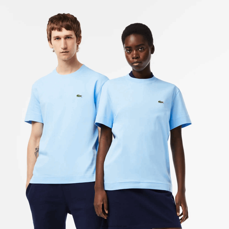 Lacoste T-shirt van biologisch katoen met ronde hals 0828H735 blauwe hbp Heren