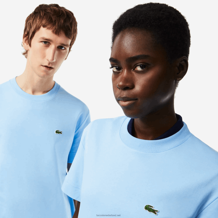 Lacoste T-shirt van biologisch katoen met ronde hals 0828H735 blauwe hbp Heren