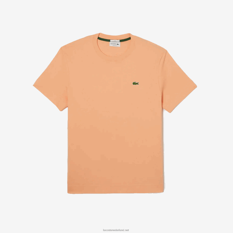 Lacoste T-shirt van biologisch katoen met ronde hals 0828H98 lichtoranje heb Heren