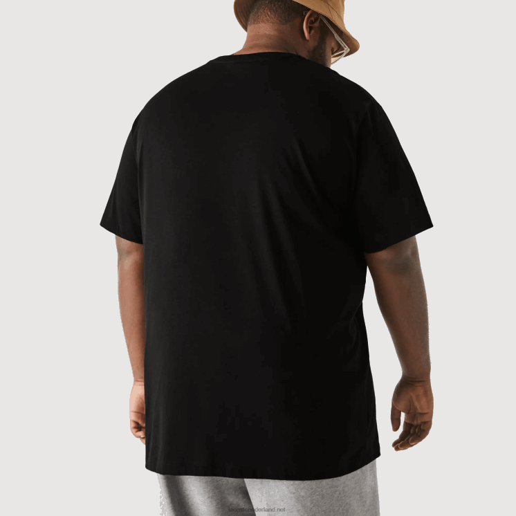 Lacoste T-shirt van jersey met v-hals 0828H714 zwart 031 Heren