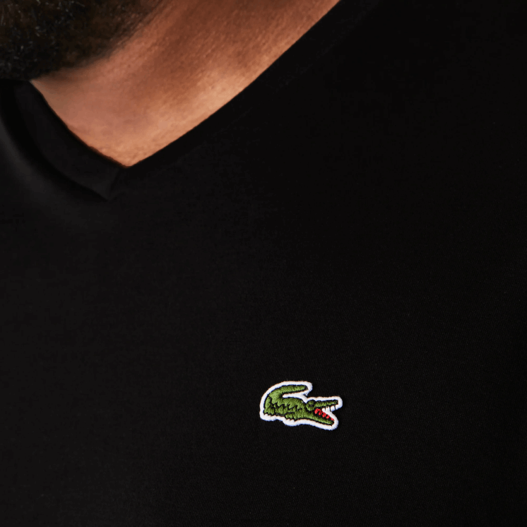 Lacoste T-shirt van jersey met v-hals 0828H714 zwart 031 Heren