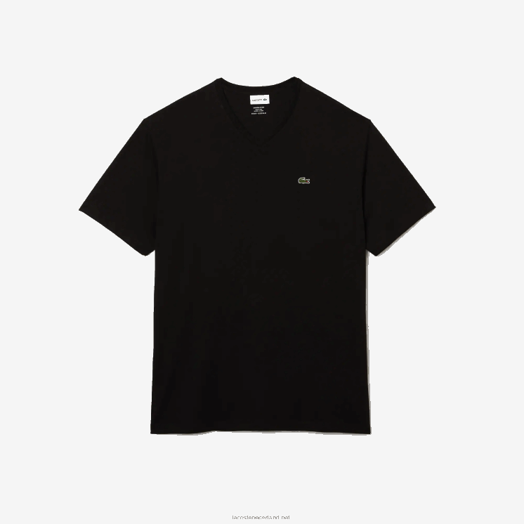 Lacoste T-shirt van jersey met v-hals 0828H714 zwart 031 Heren