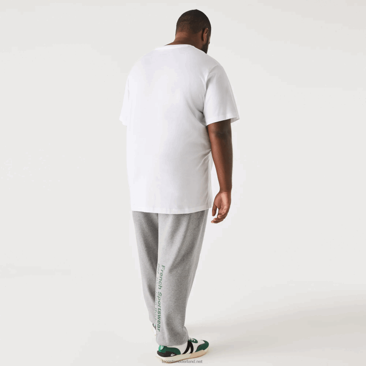 Lacoste T-shirt van jersey met v-hals 0828H715 wit 001 Heren