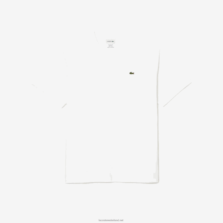 Lacoste T-shirt van jersey met v-hals 0828H715 wit 001 Heren