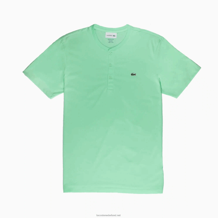 Lacoste T-shirt van pimakatoen jersey met henley-hals 0828H590 lichtgroen 0vz Heren