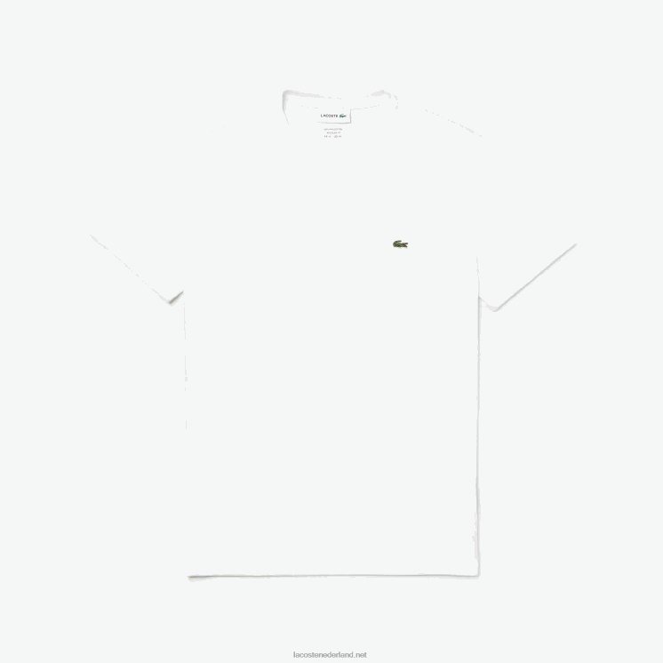 Lacoste T-shirt van pimakatoen met v-hals 0828H40 wit 001 Heren