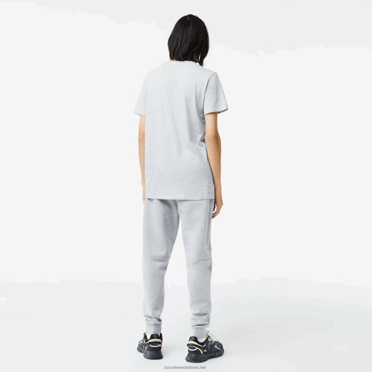 Lacoste T-shirt van pimakatoen met v-hals 0828H614 grijze chine ca Heren