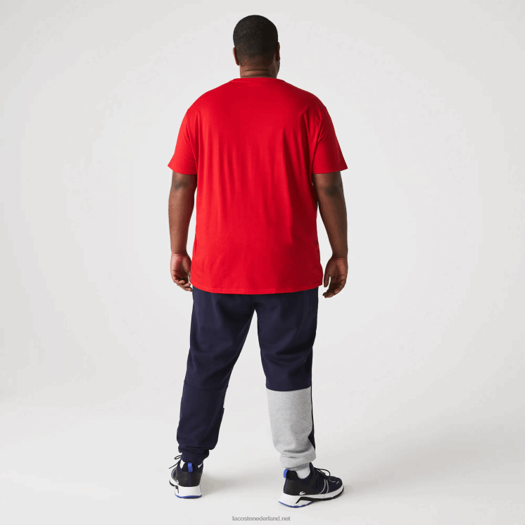Lacoste T-shirt van pimakatoen met v-hals 0828H617 rood 240 Heren