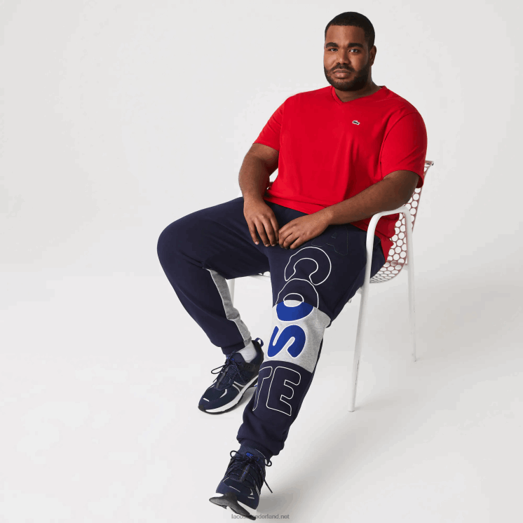 Lacoste T-shirt van pimakatoen met v-hals 0828H617 rood 240 Heren