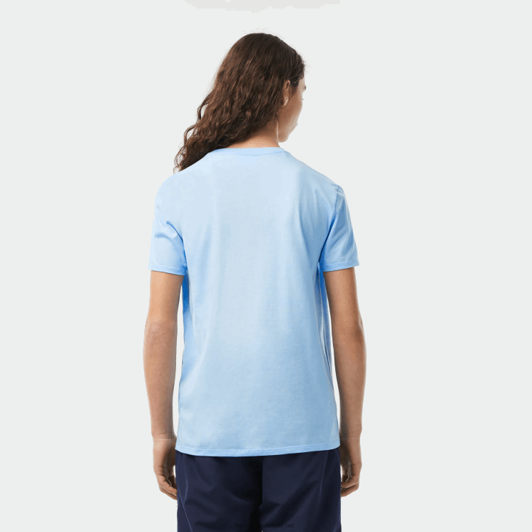 Lacoste T-shirt van pimakatoen met v-hals 0828H624 blauwe hbp Heren