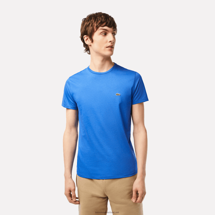 Lacoste T-shirt van pimakatoenjersey met ronde hals 0828H35 blauwe kxb Heren