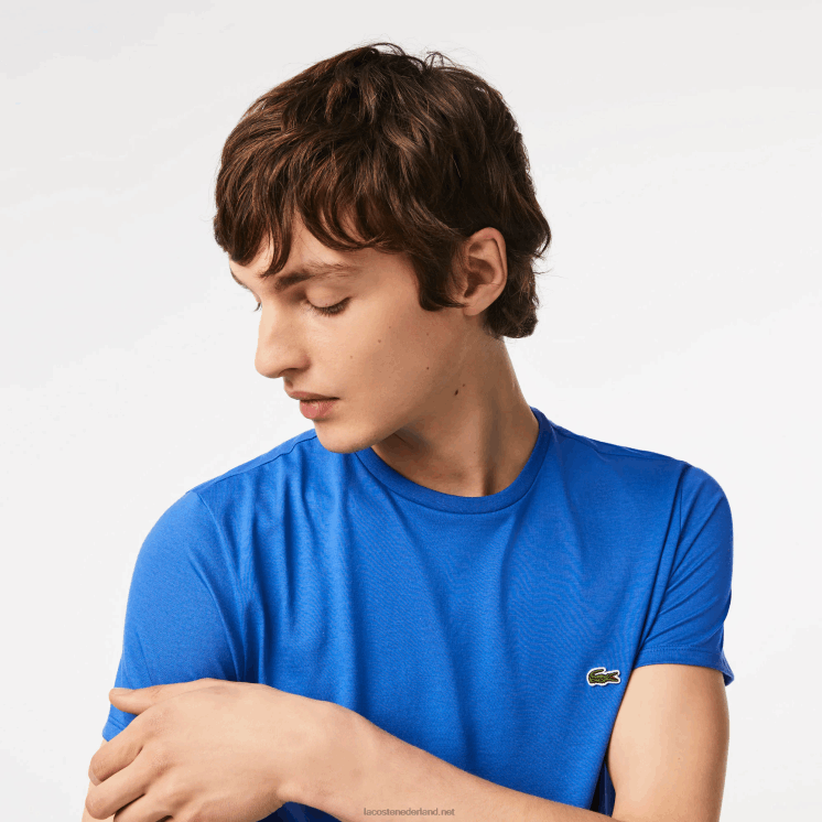Lacoste T-shirt van pimakatoenjersey met ronde hals 0828H35 blauwe kxb Heren