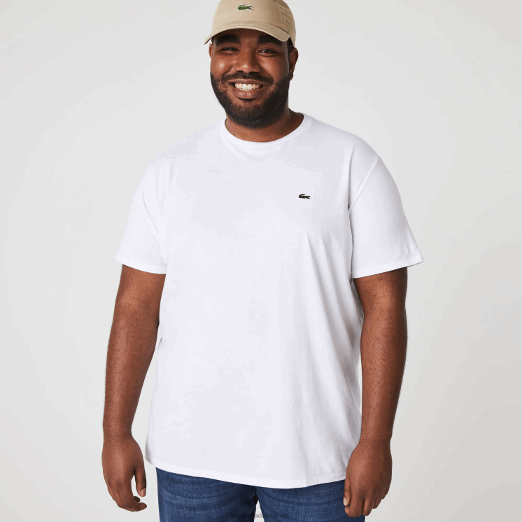 Lacoste T-shirt van pimakatoenjersey met ronde hals 0828H36 wit 001 Heren
