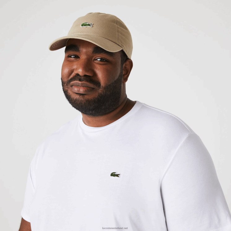 Lacoste T-shirt van pimakatoenjersey met ronde hals 0828H36 wit 001 Heren