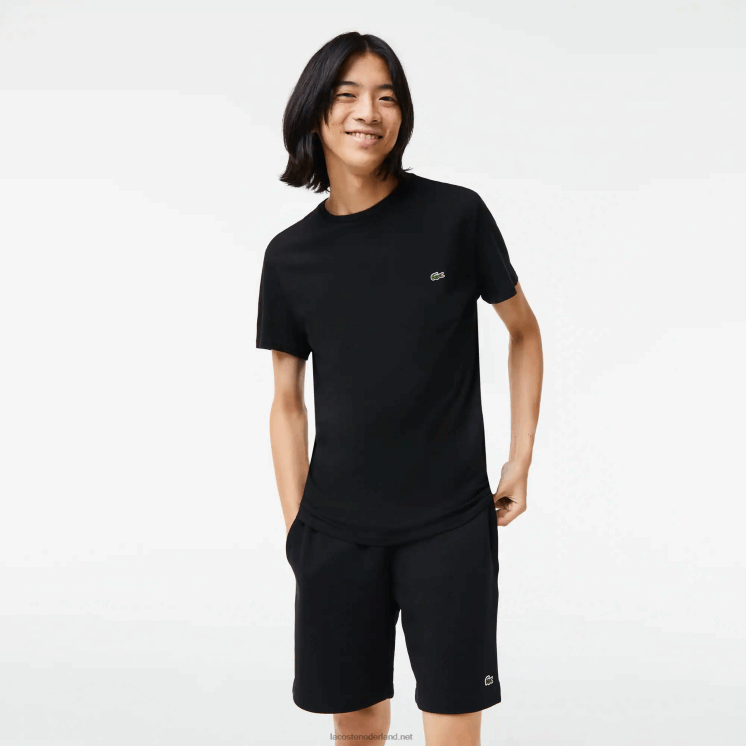Lacoste T-shirt van pimakatoenjersey met ronde hals 0828H37 zwart 031 Heren