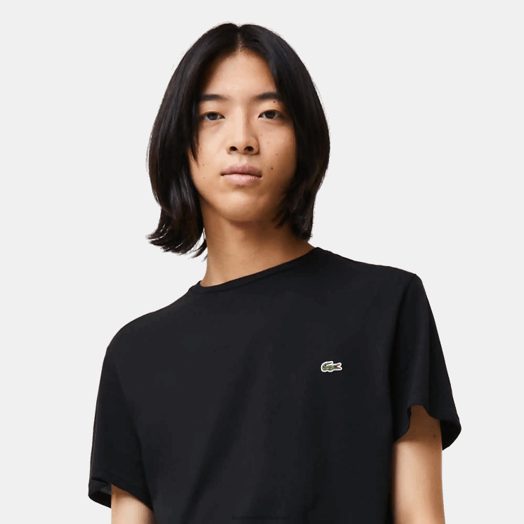 Lacoste T-shirt van pimakatoenjersey met ronde hals 0828H37 zwart 031 Heren