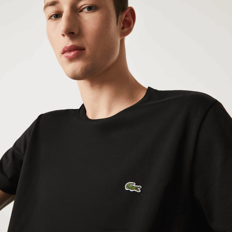 Lacoste T-shirt van pimakatoenjersey met ronde hals 0828H37 zwart 031 Heren