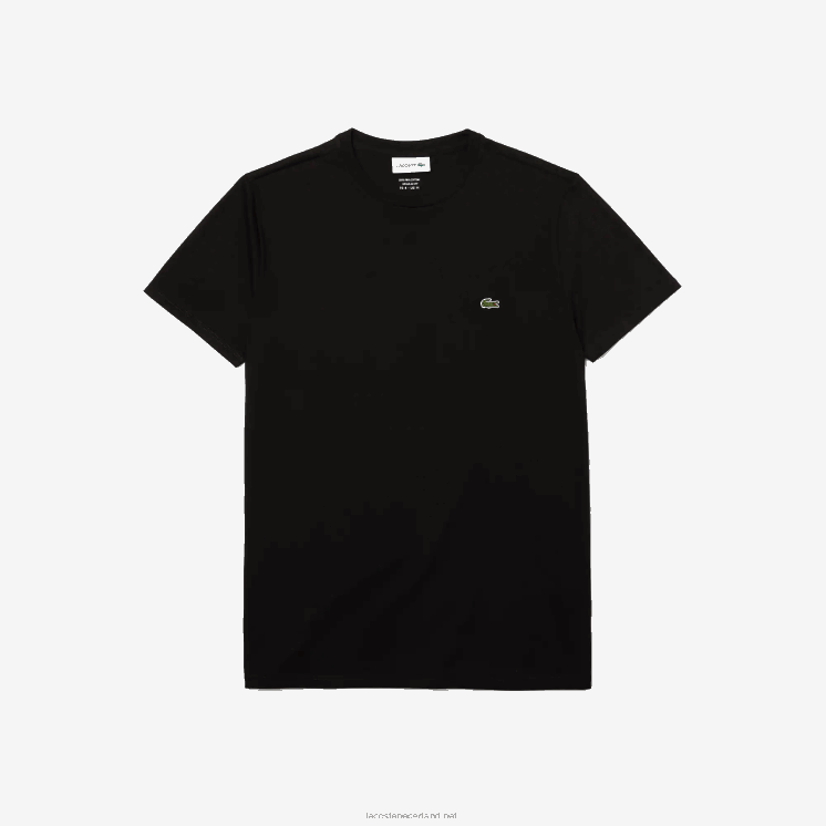 Lacoste T-shirt van pimakatoenjersey met ronde hals 0828H37 zwart 031 Heren